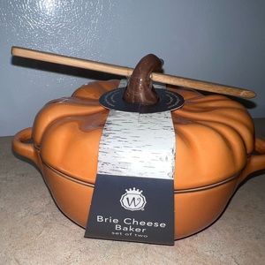 Ceramic Orange Pumpkin Brie Cheese Maker
